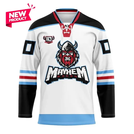 Mayhem Personalized Away Lace Hockey Shirt Fan Gear