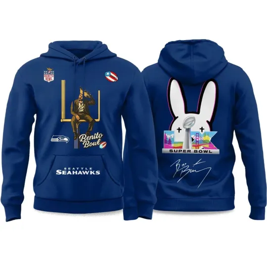 Bad Bunny 2026 Seahawkss B.owl LX Halftime Show Hoodie
