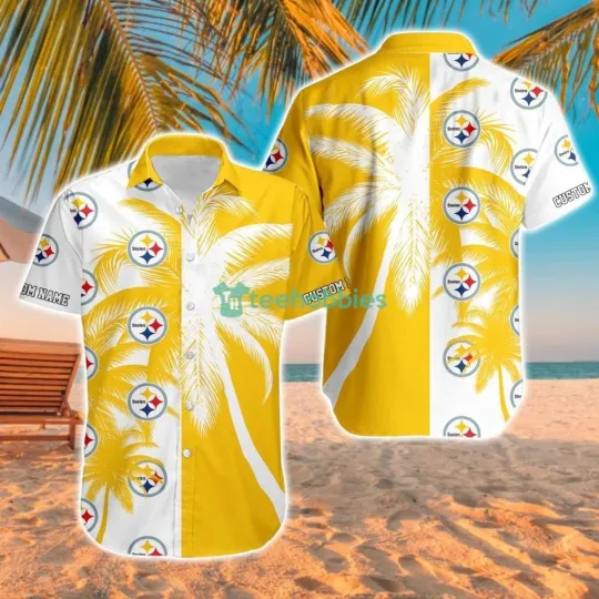 Pittsburgh Football Team Steelerss Hawaiian Button Down Shirt Unisex