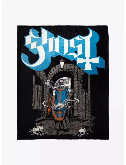 Discover NEW Ghost (Metal Band) 'Incense' Papa Emeritus IV Fleece Throw Blanket 50x60