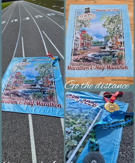 Discover 2026 Celebration Florida Marathon Race Blanket Throw Run Fleece NEW FL