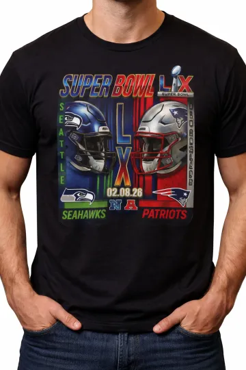Discover 2026 Patriot vs Seahawk Super B.owl New England vs Seattle Football T-shirt