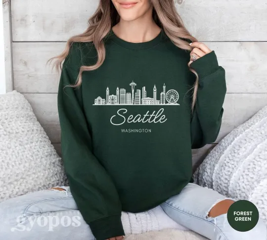 Discover Seattle Sweatshirt Travel Unisex Washington Trip Sweater Gift Tee