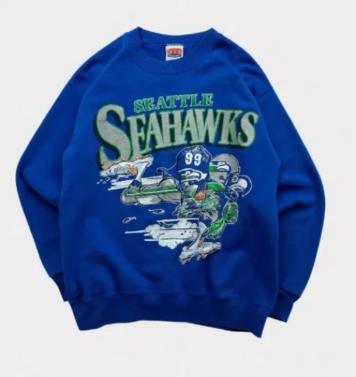 Discover Seattle Seahawks graphic royal color Sweatshirt