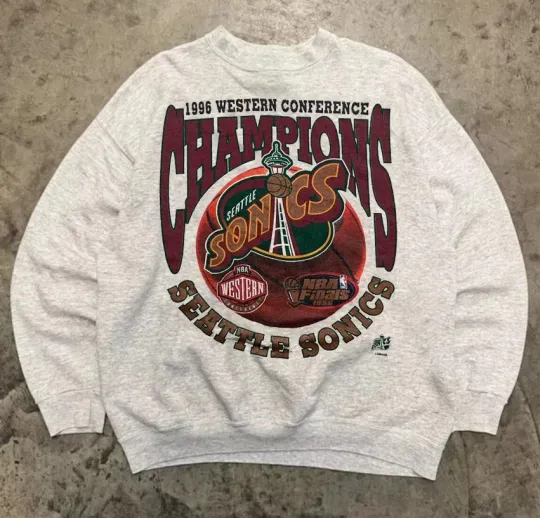 Discover vintage Seattle supersonics western conference champions sweatshirt