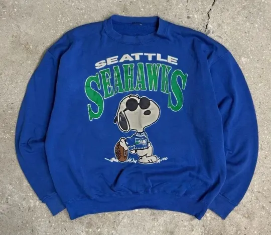 Discover Seattle Seahawk Cartoon Snoo py Crewneck Sweatshirt