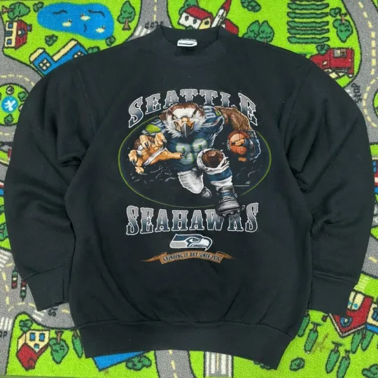 football Seattle Seahawks football team classic black sweatshirt
