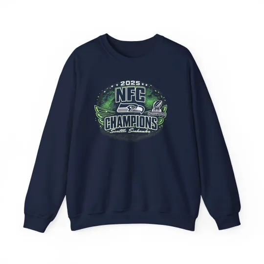 Discover 2025 Seattle Seahawks NFC Champions Crewneck Sweatshirt