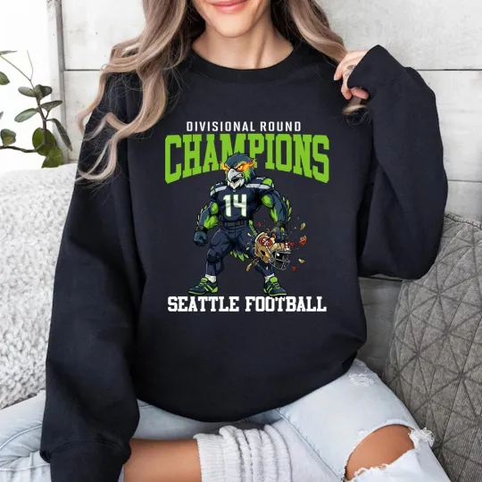 Discover Seattle Football Divisional Round Champion Black Shirt, Fan Gift