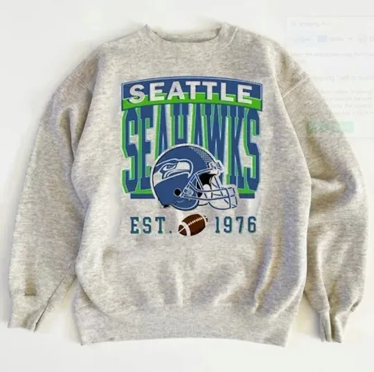 Seattle Seahawks EST 1976 Retro Ash Color Sweatshirt