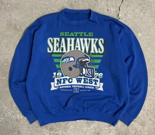 Seattle Seahawks Football 90s Retro style Remake Crewneck Sweatshirt