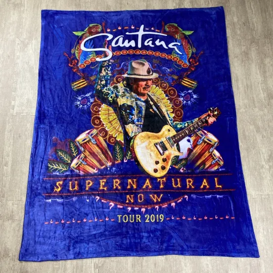 SANTANA 2019 SUPERNATURAL TOUR MERCH FLEECE MICROFIBER THROW BLANKET