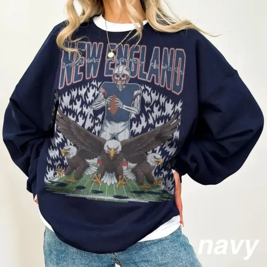 Discover Retro New England Football Sweatshirt, Vintage Patriots Crewneck VK08941