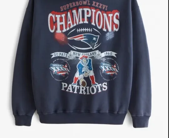 Discover New England Patriots Graphic Sweatshirt Navy reprint AN66145