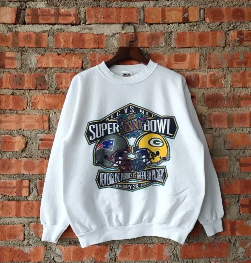 90s Super Bowl New England Patriots VS Green Bay Packers Sweatshirt