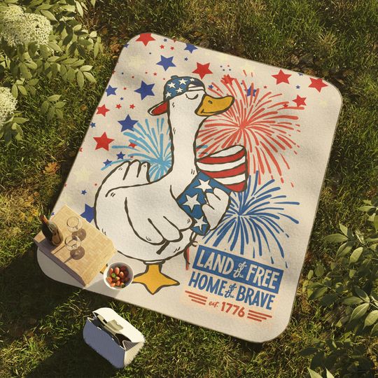 Patriotic Picnic Mats: Land of the Free - 4th of July Outdoor Mat