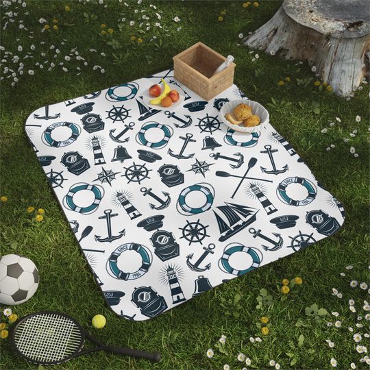 Nautical Picnic Blanket: Coastal Travel Mat