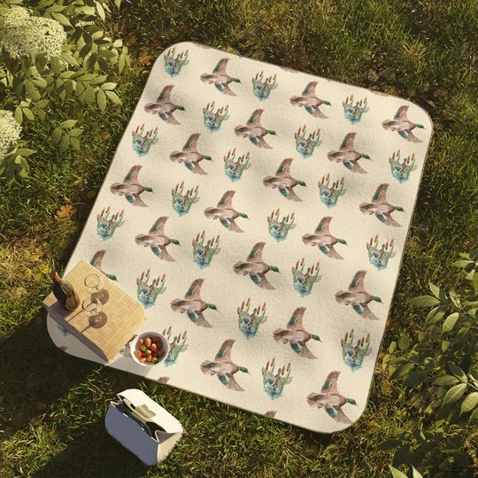 Mallard Duck Print Picnic Mats