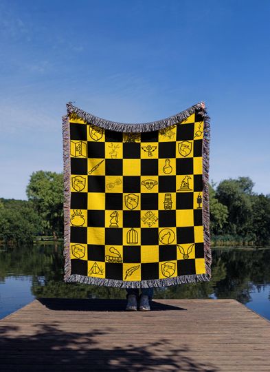Honeybadger Blanket | Honeybadger House Decor | Potter Fan Gift |  Throw | HP House Tapestry | Potterhead Pride Blanket