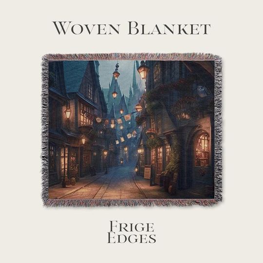 Discover Diagon Alley Woven Blanket Wizard Tapestry Gift Wizarding World Fall Blanket Hogwarts Blanket