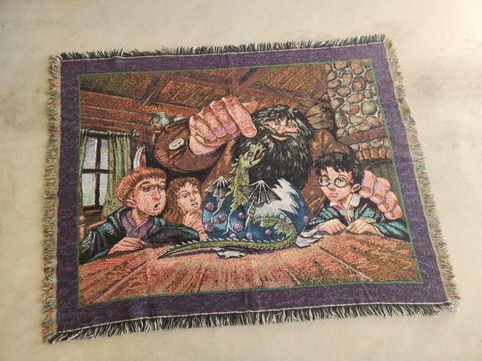 Super Rare Vintage Pre-Movie Harry Potter Tapestry Blanket