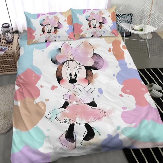 Cute Cartoon Minnie Mouse Bedding Set