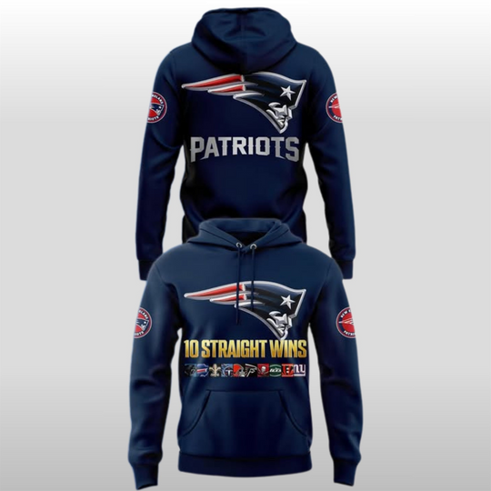 Discover NE Patriots Drake Maye 10 Straight Wins Hoodie