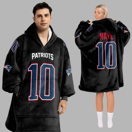 Discover Drake Maye 10 New England Football Unisex Blanket Hoodie