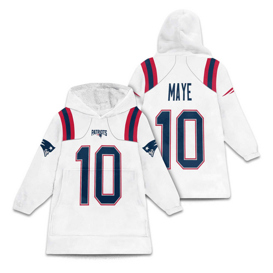 Discover Maye 10 Patriots Football Unisex Blanket Hoodie