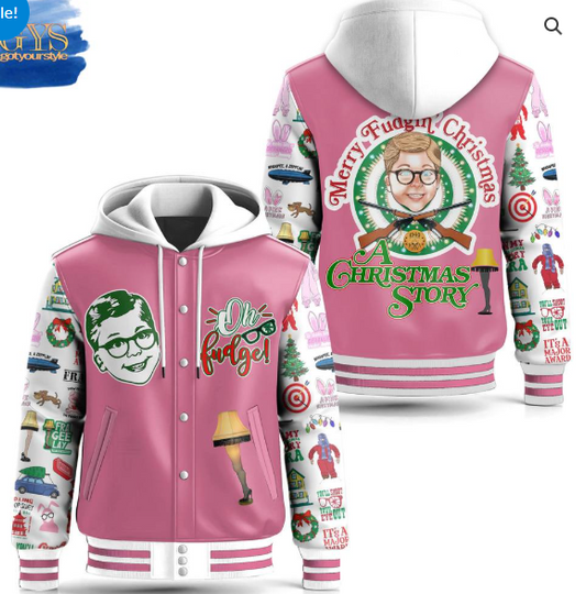 A Christmas Story Oh Fudge Limited Edition Hooded Baseball Jacket