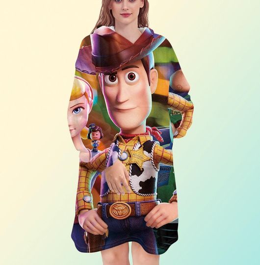 Discover Toy Story blanket hoodie, Woody oversize fleece sweatshirt, Unisex