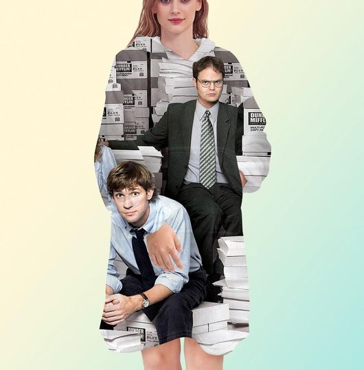 Discover The Office blanket hoodie, Dwight oversize fleece sweatshirt, Unisex