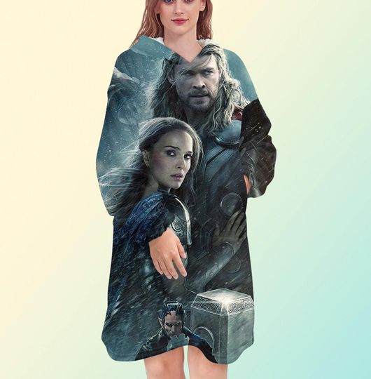 Discover Thor blanket hoodie, Avengers oversize fleece sweatshirt, Unisex