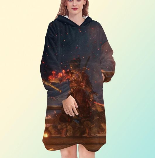 Discover Sekiro Shadows die twice blanket hoodie, oversize fleece sweatshirt, Unisex