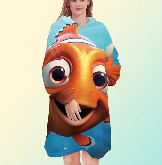 Discover Finding Nemo blanket hoodie, oversize fleece sweatshirt, Unisex