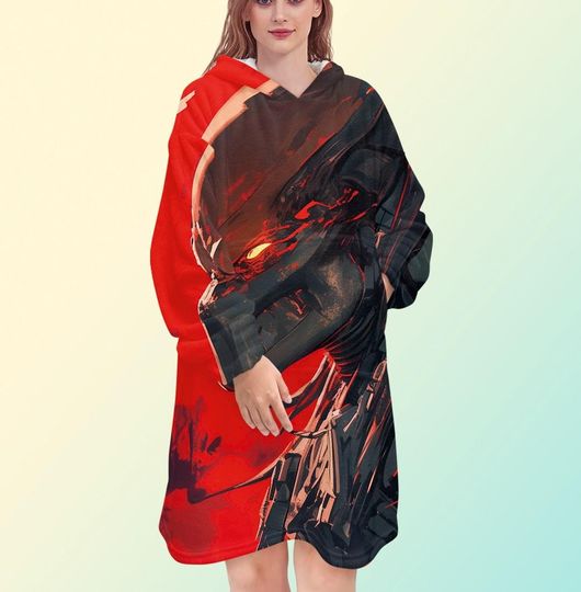Discover Predator blanket hoodie, oversize fleece sweatshirt, Unisex