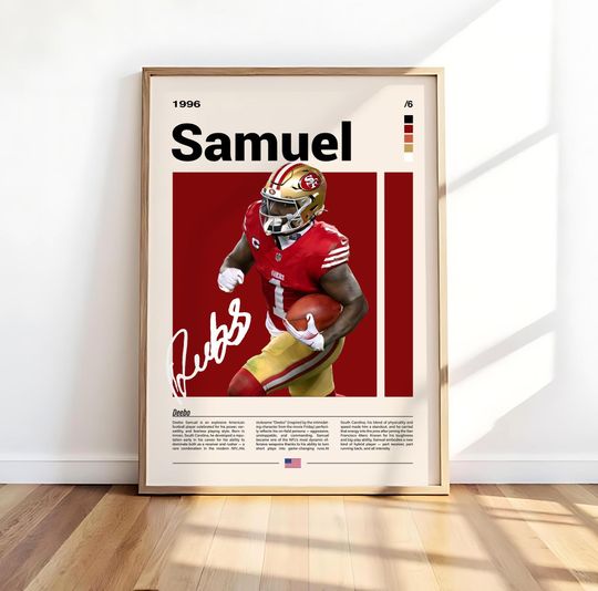 Deebo Samuel Wall Art - San Francisco 49ers Poster - Football Sports Room Decor
