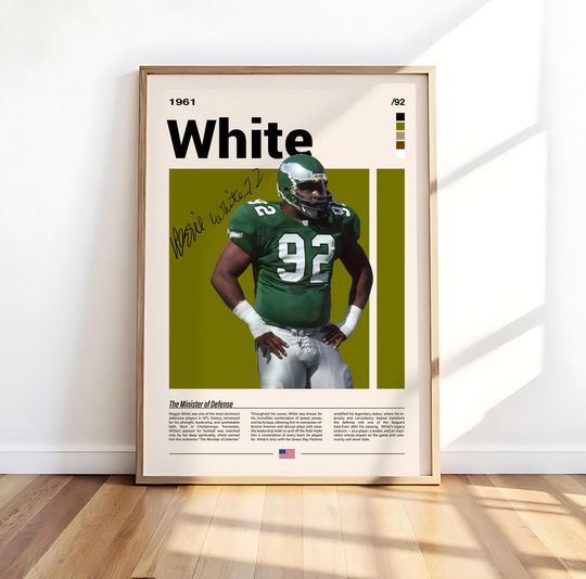 Reggie White Wall Art - Football Legend Poster - Green Bay Packers Vertical Poster