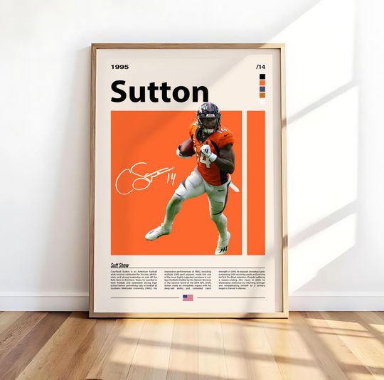 Discover Courtland Sutton Broncos Football Wall Art Poster