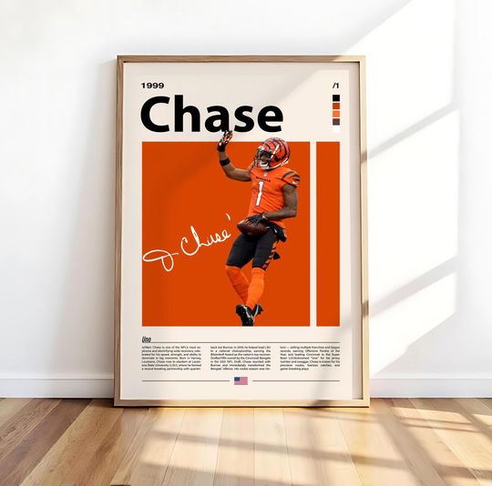 JaMarr Chase Wall Art Bengals Football Poster