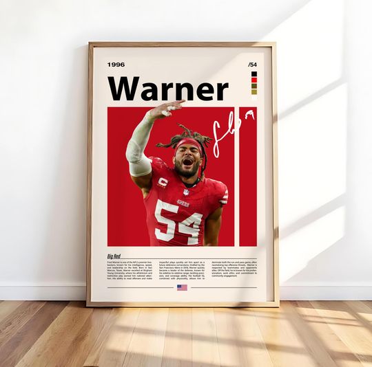 Discover Fred Warner Football Poster - Sports Wall Art for Fans