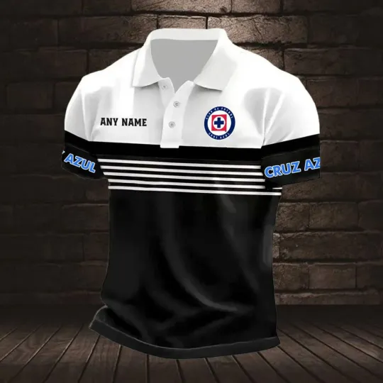Discover Personalized Name LIGA MX Cruz Azul Polo Shirt