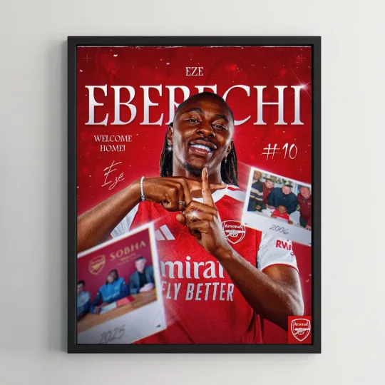 Discover Eberechi Eze Home #10 Satin Poster - Football Wall Art for Home Decor