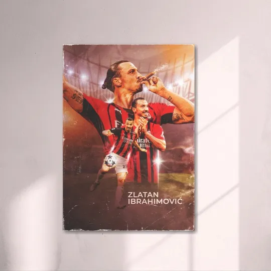 Discover Zlatan Ibrahimović Wall Poster – Timeless Satin Print for Soccer Enthusiasts