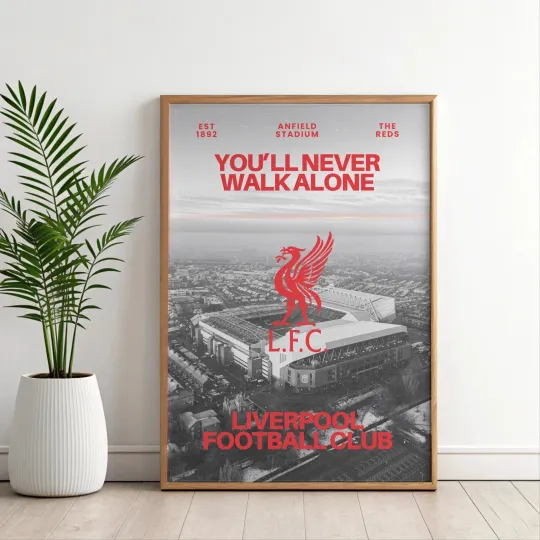 Discover Liverpool Satin Poster – Satin Wall Art & Perfect for Passionate Soccer Fans