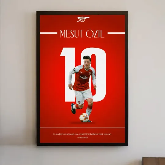Discover Legendary Playmaker Mesut Özil Satin Poster – Stylish Decor for Your Space