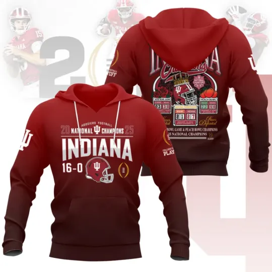 Discover Hoosiers Football 2025 National Champions 3D Hoodie