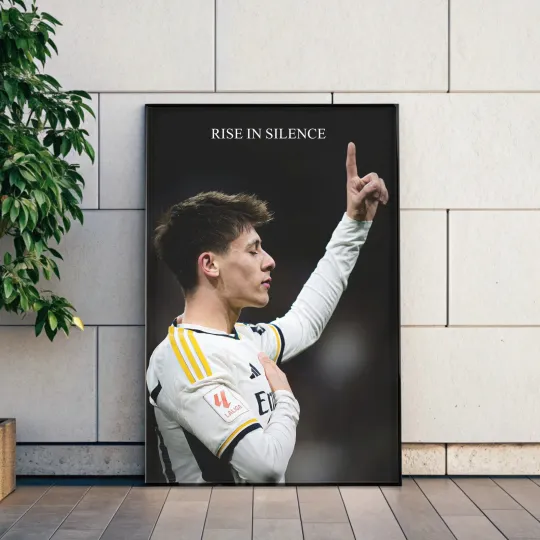 Discover Arda Guler Rise in Silence Satin Poster | Football Inspiration Wall Decor