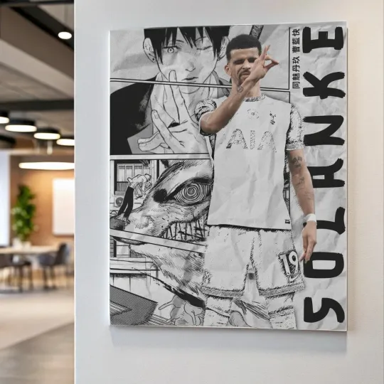 Discover Solanke Celebration Poster – Otaku-Inspired Satin Print for Soccer Lovers
