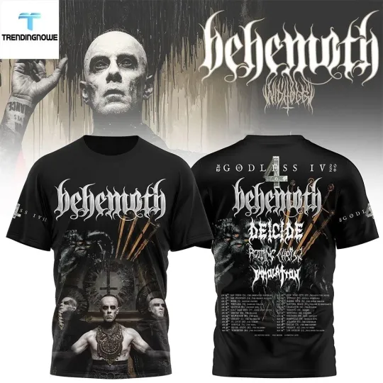 Behemoth The Godless Iv 2026 Tour Shirt Extreme Metal Concert Dates Tee